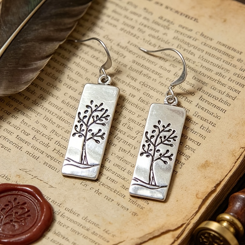 Vintage Distressed Tree of Life Earrings